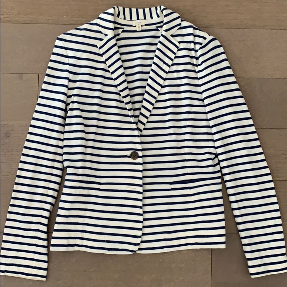 J.Crew Navy and Cream Striped Blazer